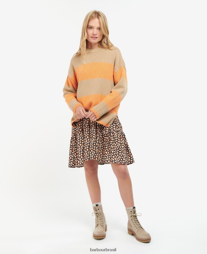 roupas Barbour macacão tricot ezili listra de mamão mulheres NH44421939