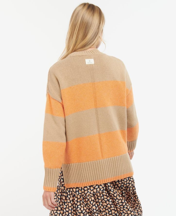 roupas Barbour macacão tricot ezili listra de mamão mulheres NH44421939