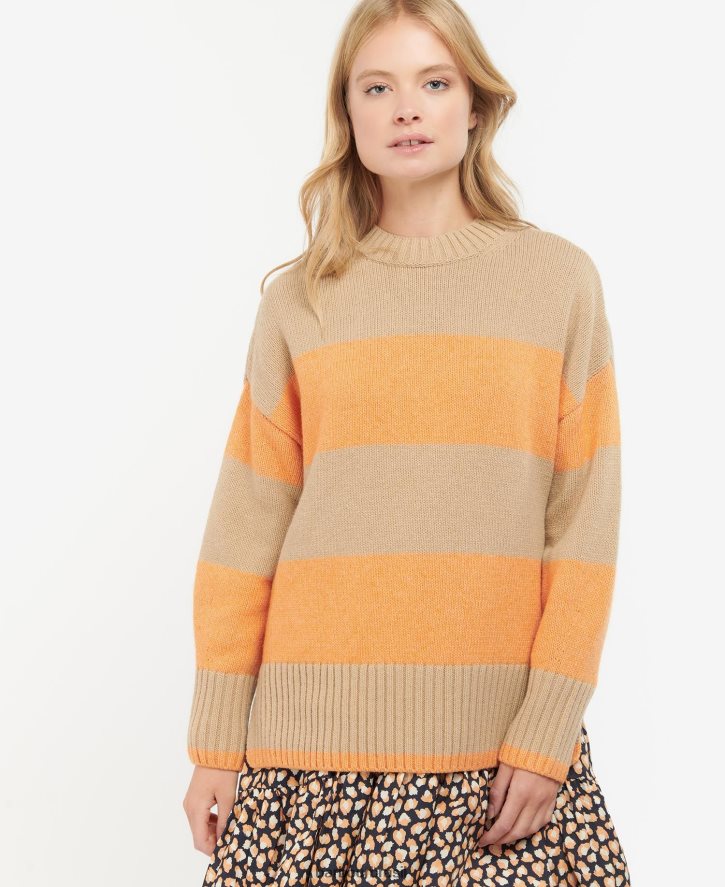 roupas Barbour macacão tricot ezili listra de mamão mulheres NH44421939