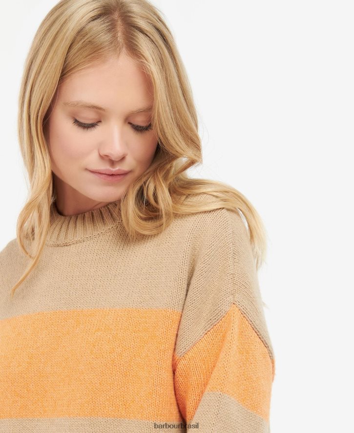 roupas Barbour macacão tricot ezili listra de mamão mulheres NH44421939