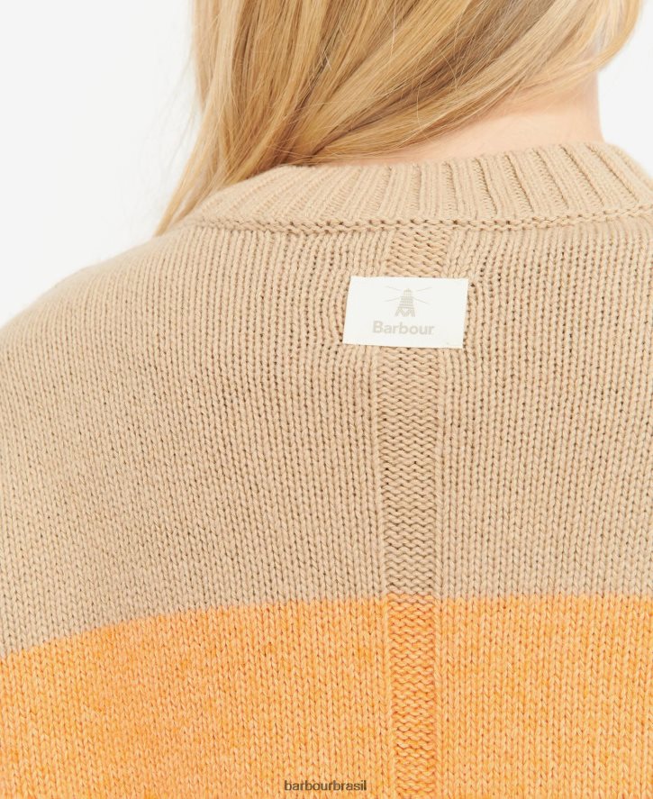 roupas Barbour macacão tricot ezili listra de mamão mulheres NH44421939