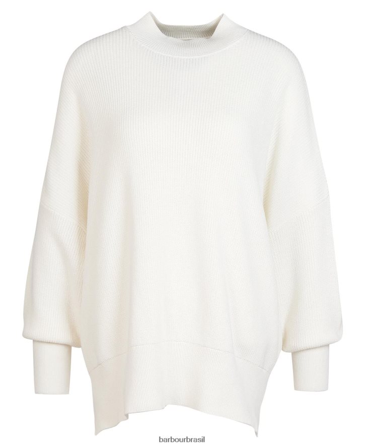 roupas Barbour malha de pavilhão branco óptico mulheres NH44421959