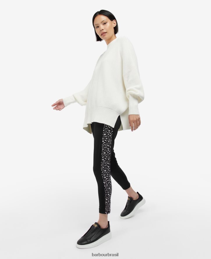 roupas Barbour malha de pavilhão branco óptico mulheres NH44421959