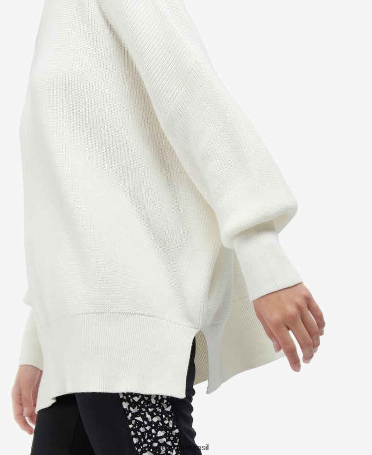 roupas Barbour malha de pavilhão branco óptico mulheres NH44421959