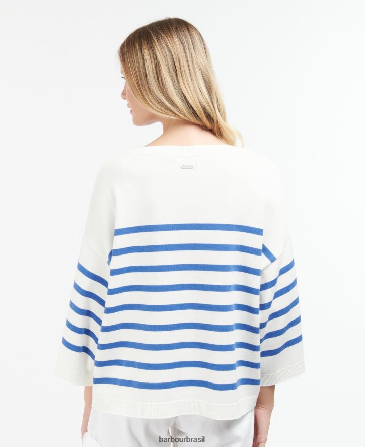 roupas Barbour renfew top de malha calico/bluebell mulheres NH44421948