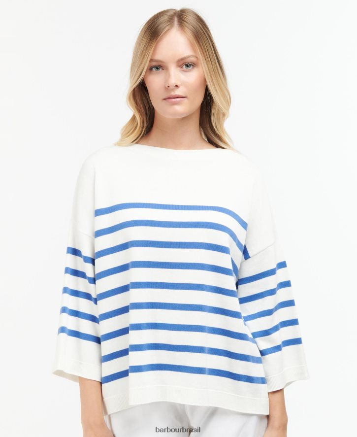 roupas Barbour renfew top de malha calico/bluebell mulheres NH44421948