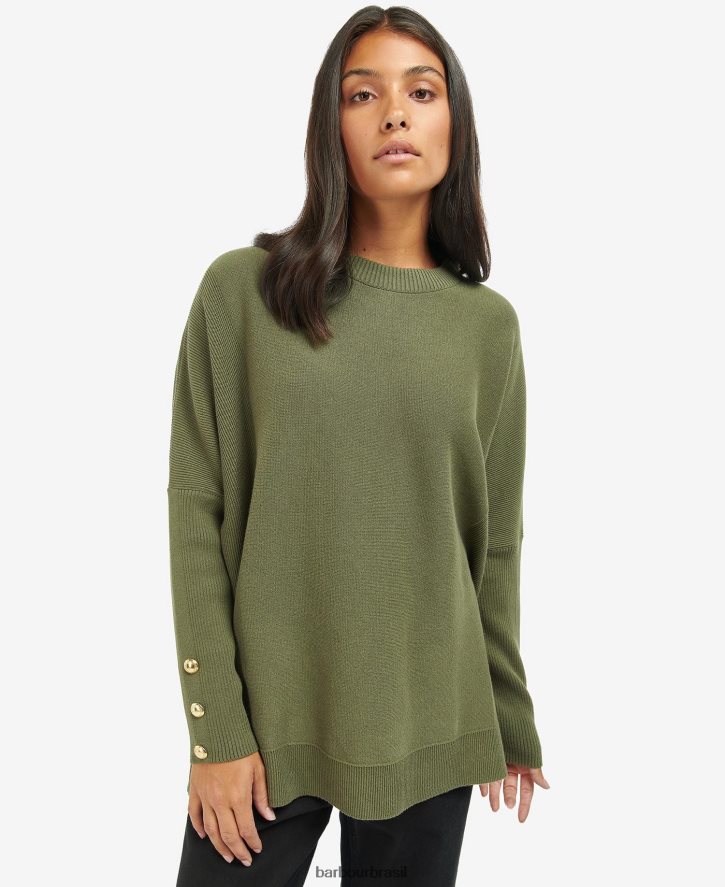 roupas Barbour saltador kubicano meia-noite verde mulheres NH44421962