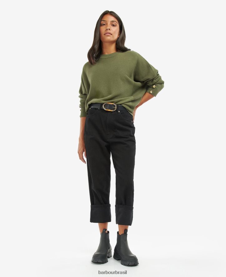 roupas Barbour saltador kubicano meia-noite verde mulheres NH44421962