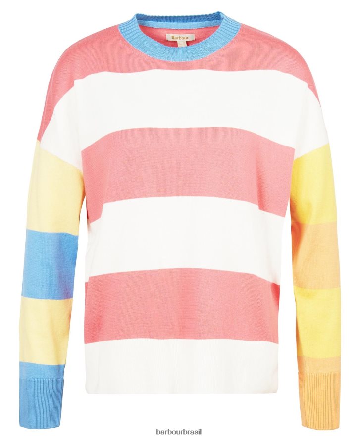 roupas Barbour suéter de tricô com listras bradley nuvem mulheres NH44421947