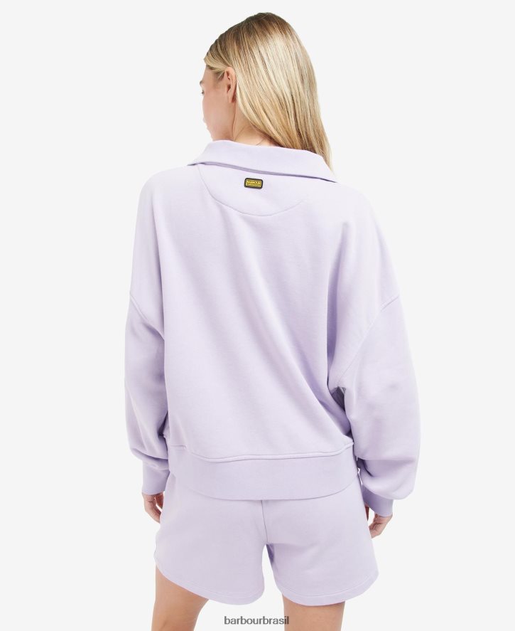 roupas Barbour Lando moletom com meio zíper glicínia mulheres NH44422017