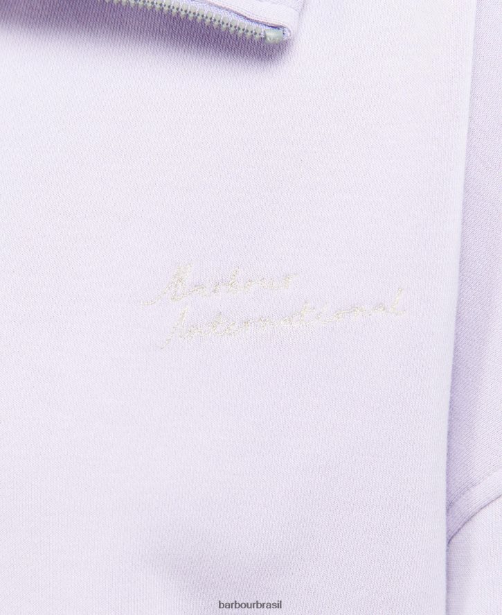 roupas Barbour Lando moletom com meio zíper glicínia mulheres NH44422017