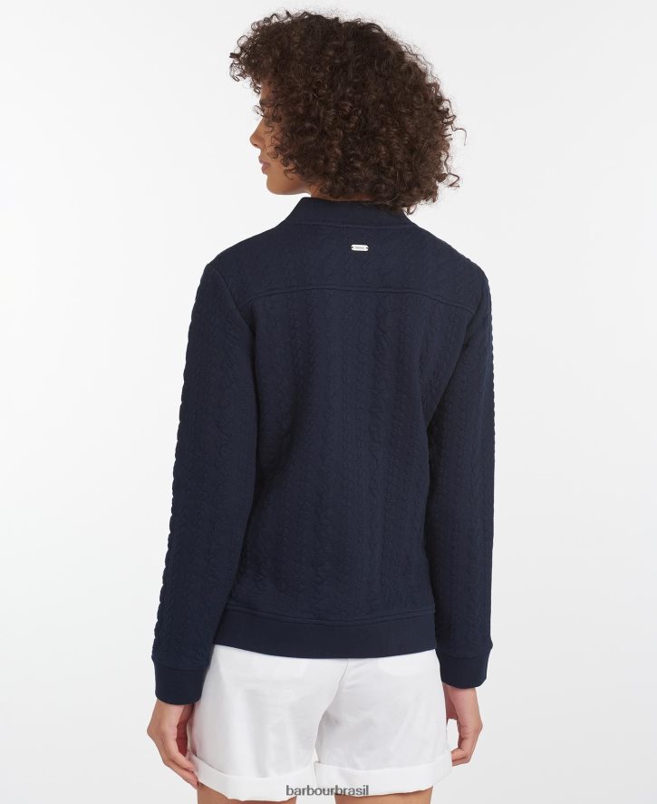 roupas Barbour kelsey moletom com zíper off white mulheres NH44421986
