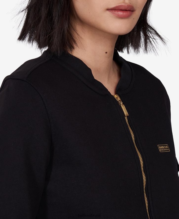 roupas Barbour magna moletom com zíper preto mulheres NH44421997