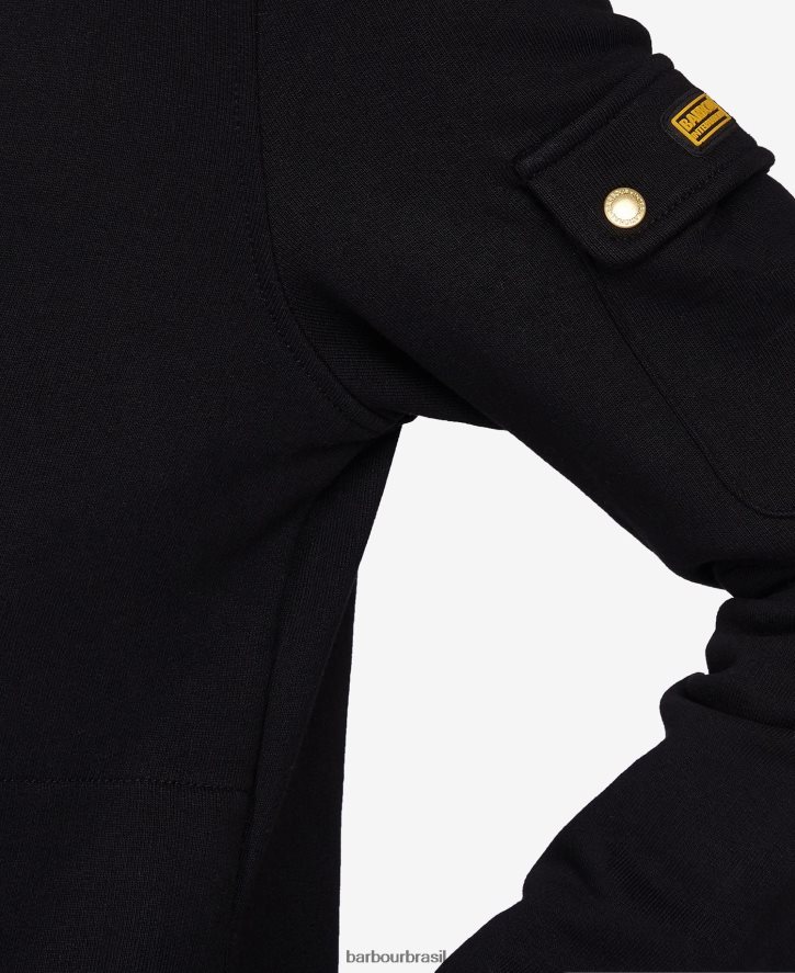 roupas Barbour magna moletom com zíper preto mulheres NH44421997