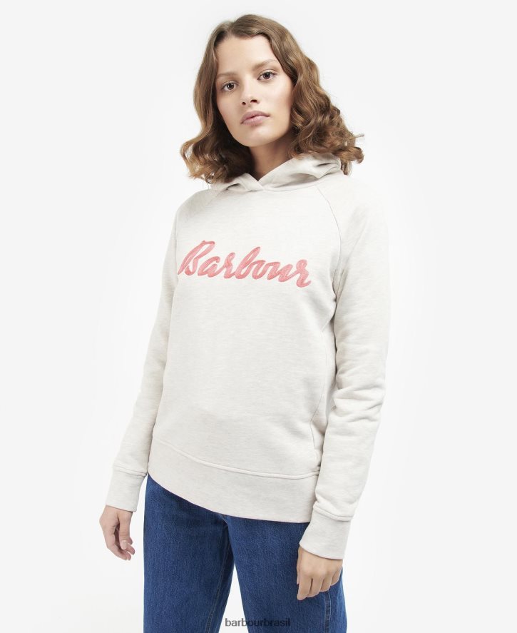 roupas Barbour moletom com capuz marga de aveia/ponche rosa mulheres NH44422024