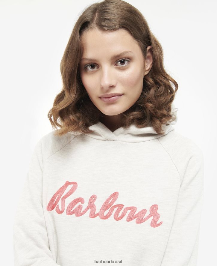 roupas Barbour moletom com capuz marga de aveia/ponche rosa mulheres NH44422024