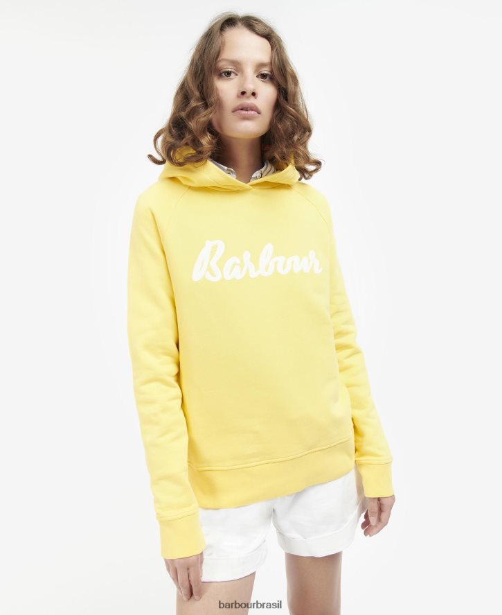 roupas Barbour moletom com capuz nascer do sol amarelo mulheres NH44422014