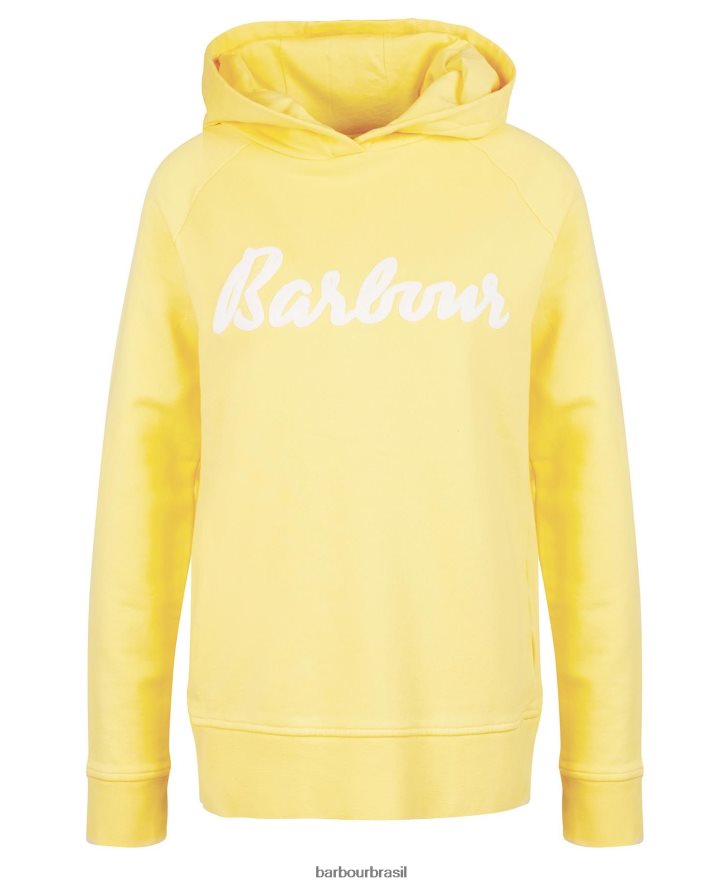 roupas Barbour moletom com capuz nascer do sol amarelo mulheres NH44422014