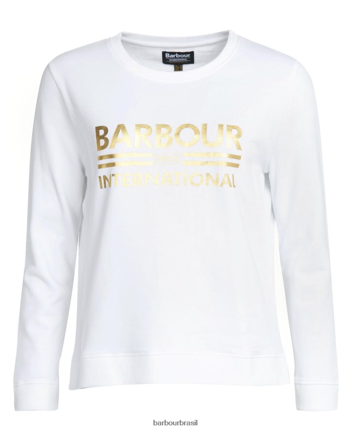 roupas Barbour moletom original da tripulação branco mulheres NH44422013