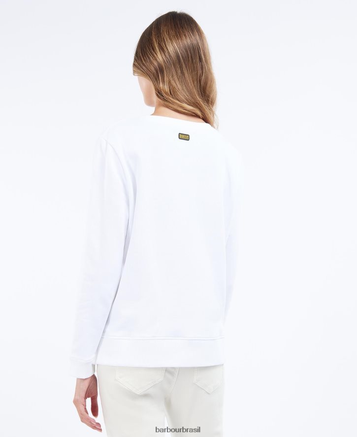 roupas Barbour moletom original da tripulação branco mulheres NH44422013