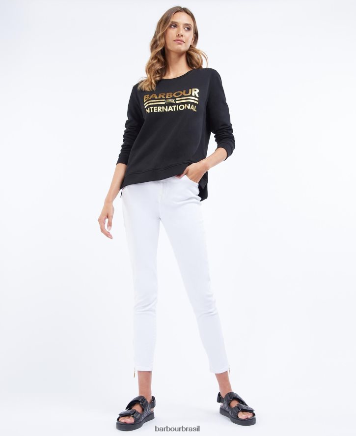 roupas Barbour moletom original da tripulação branco mulheres NH44422015