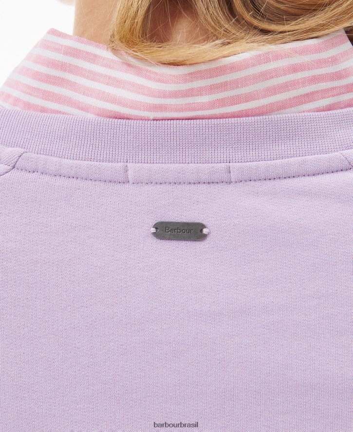 roupas Barbour moletom otterburn lilás pálido mulheres NH44422007