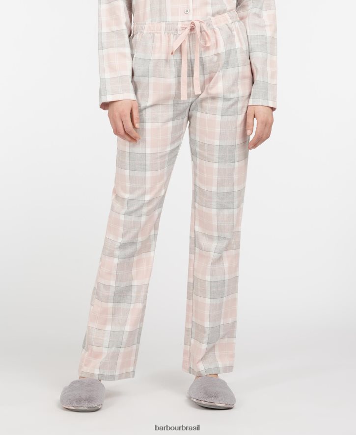 roupas Barbour calça pijama nancy xadrez rosa mulheres NH44422036
