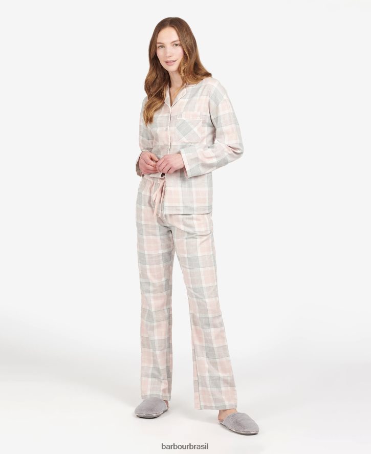 roupas Barbour calça pijama nancy xadrez rosa mulheres NH44422036