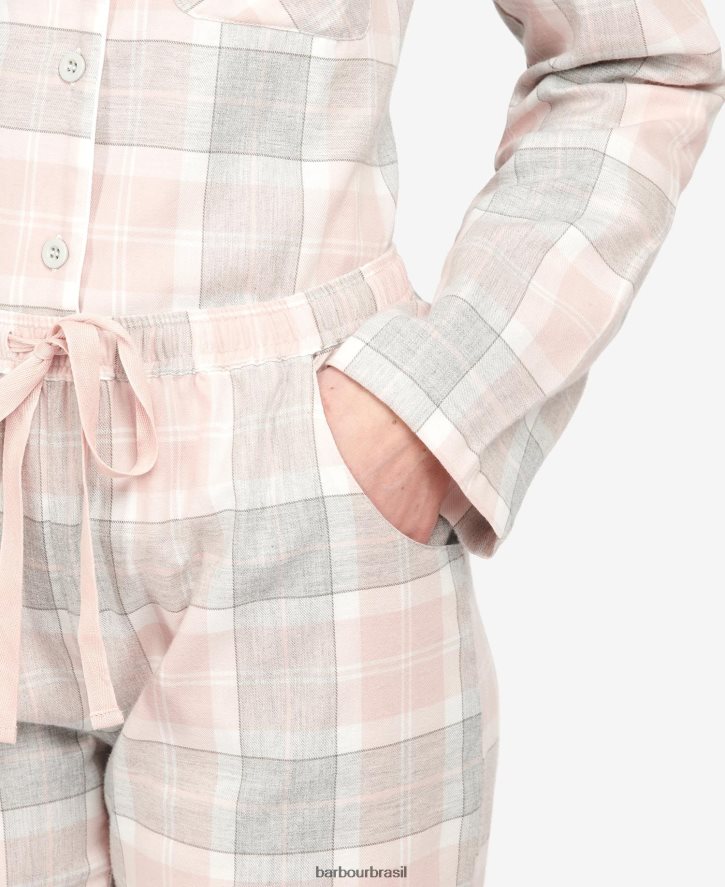 roupas Barbour calça pijama nancy xadrez rosa mulheres NH44422036
