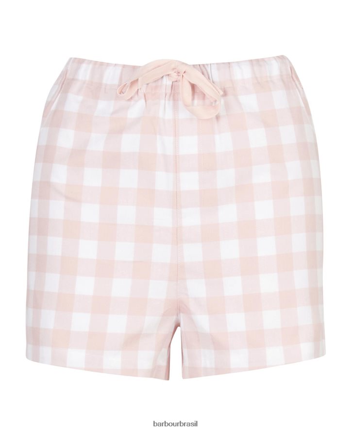 roupas Barbour conjunto de pijama etta guingão guingão rosa claro mulheres NH44422035