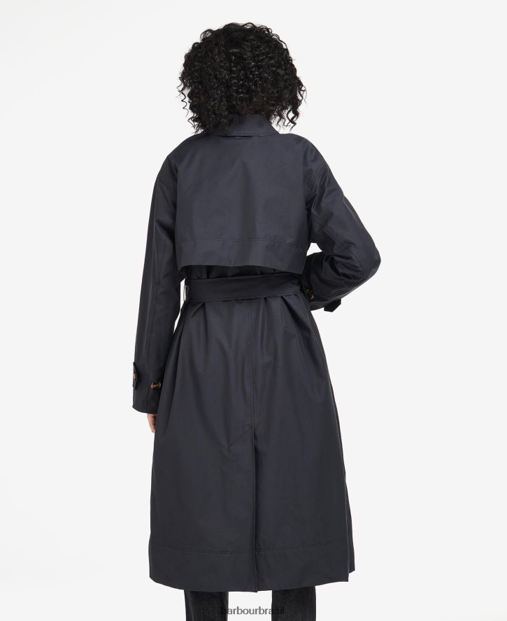 roupas Barbour gabardina somerland marinho escuro/choupo antigo mulheres NH44421533