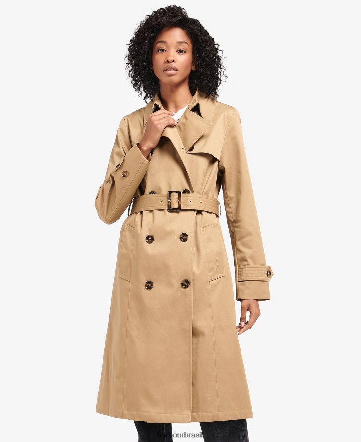 roupas Barbour greta trench coat impermeável Tartan meia-noite/jacarandá mulheres NH44421524
