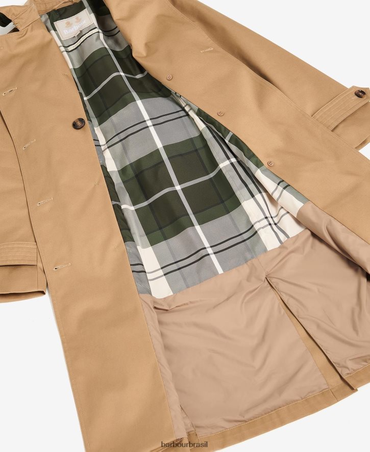 roupas Barbour greta trench coat impermeável Tartan meia-noite/jacarandá mulheres NH44421524