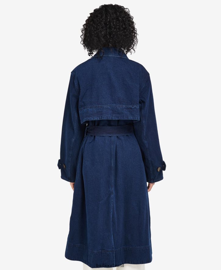 roupas Barbour trench coat casual jeans somerland lavagem escura mulheres NH44421527