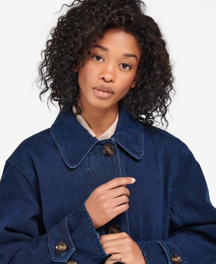 roupas Barbour trench coat casual jeans somerland lavagem escura mulheres NH44421527