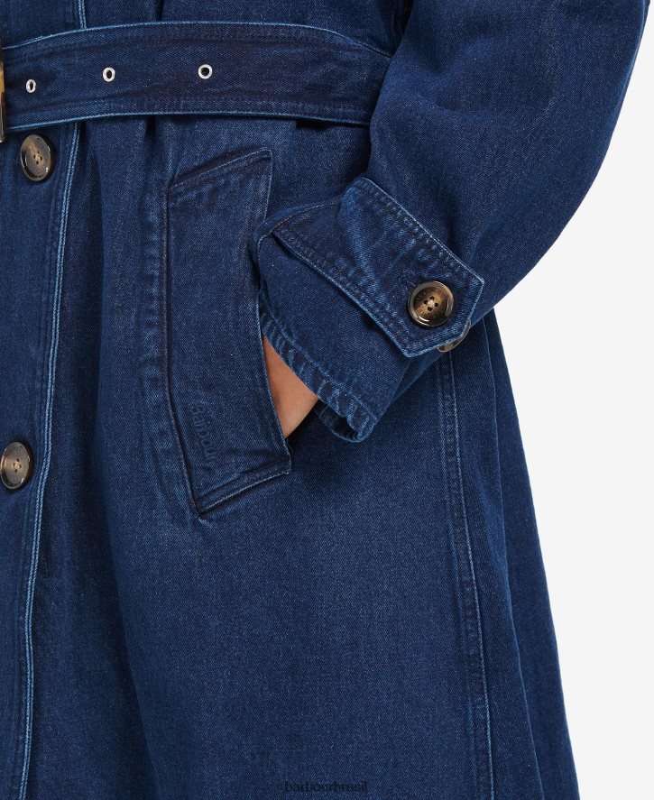 roupas Barbour trench coat casual jeans somerland lavagem escura mulheres NH44421527