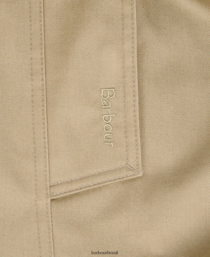 roupas Barbour trench coat greta curto à prova de banho marinho escuro/choupo antigo mulheres NH44421526