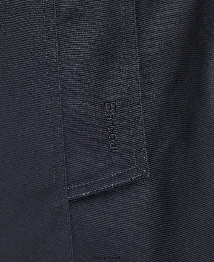 roupas Barbour trench coat greta curto à prova de banho marinho escuro/choupo antigo mulheres NH44421528