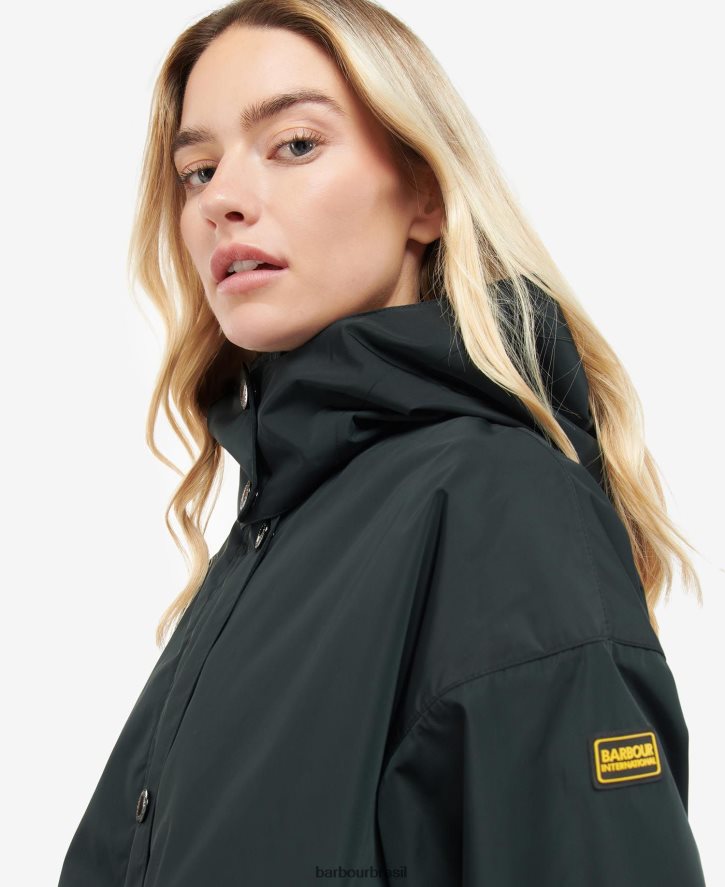 roupas Barbour trench coat impermeável crossfields verde palmer mulheres NH44421532