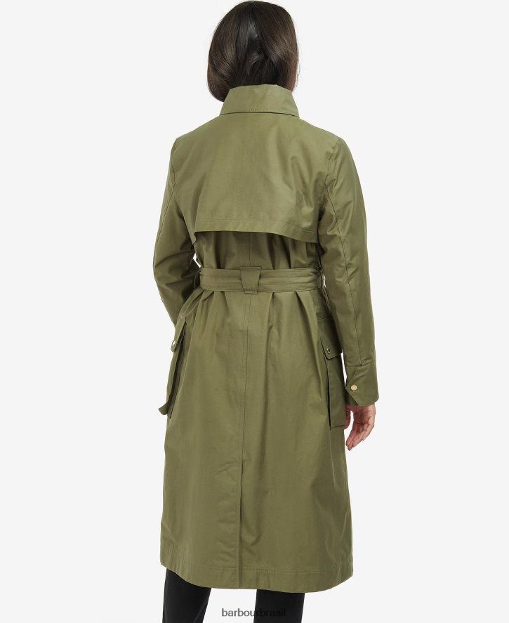 roupas Barbour trench coat impermeável powerbuilt cheque preto/northumberland mulheres NH44421534