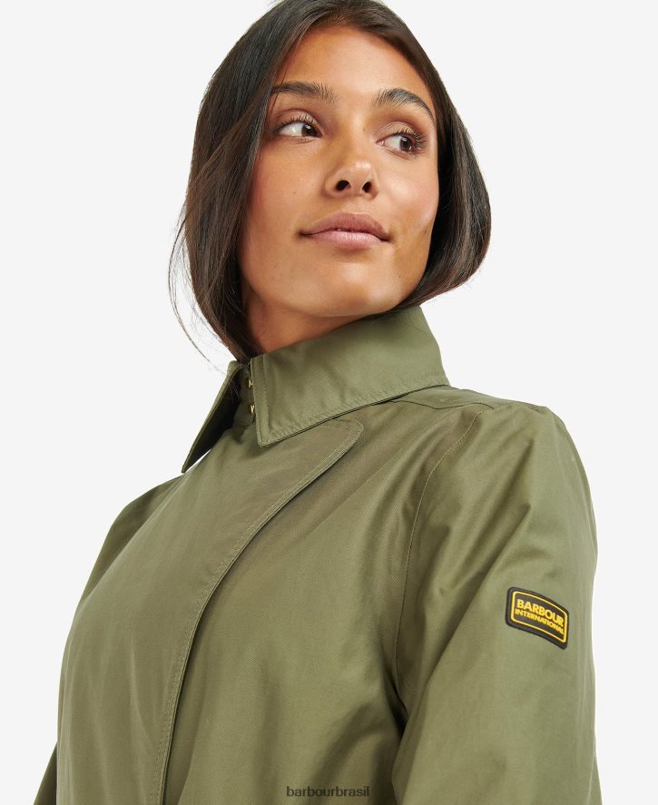 roupas Barbour trench coat impermeável powerbuilt cheque preto/northumberland mulheres NH44421534