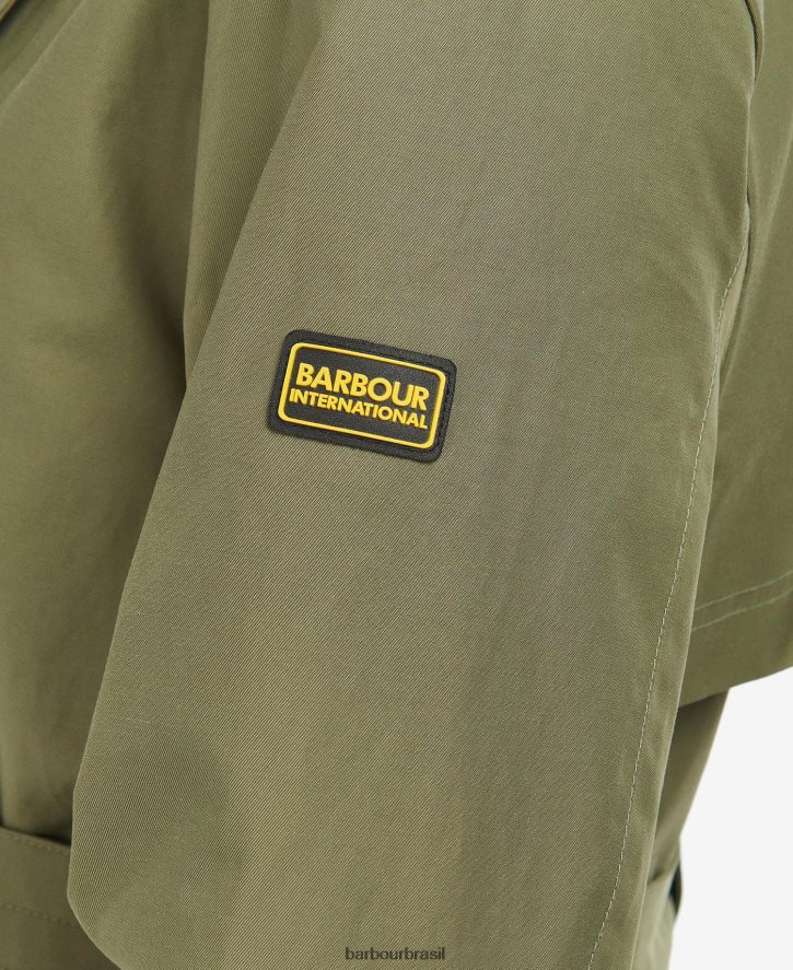 roupas Barbour trench coat impermeável powerbuilt cheque preto/northumberland mulheres NH44421534