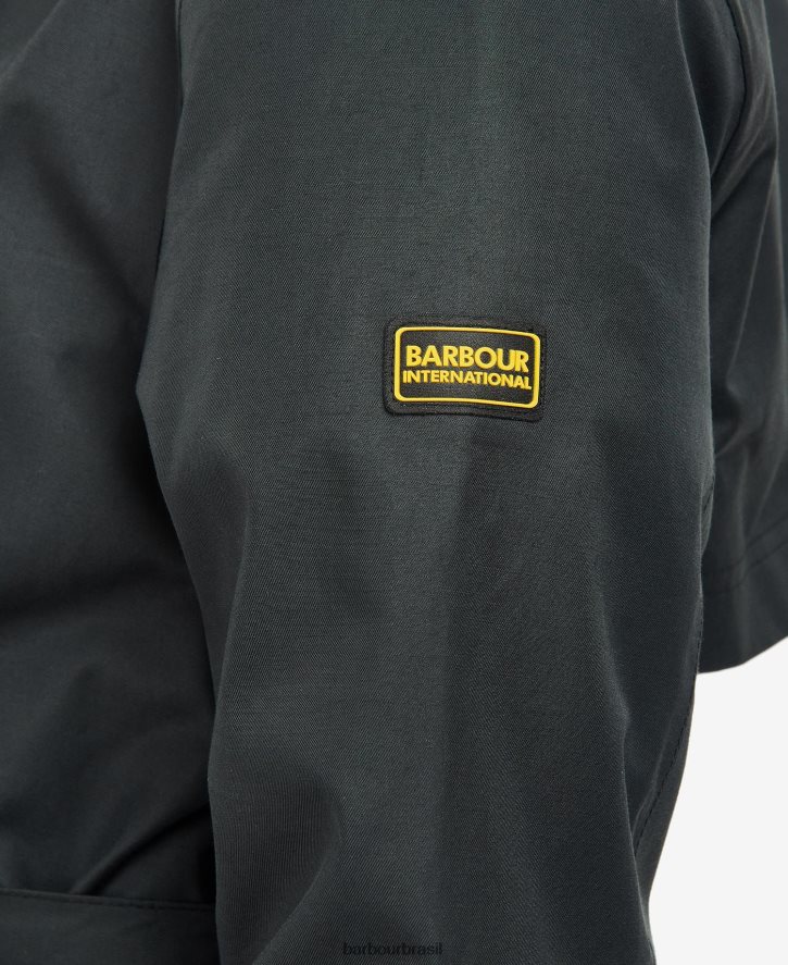 roupas Barbour trench coat impermeável powerbuilt cheque preto/northumberland mulheres NH44421538