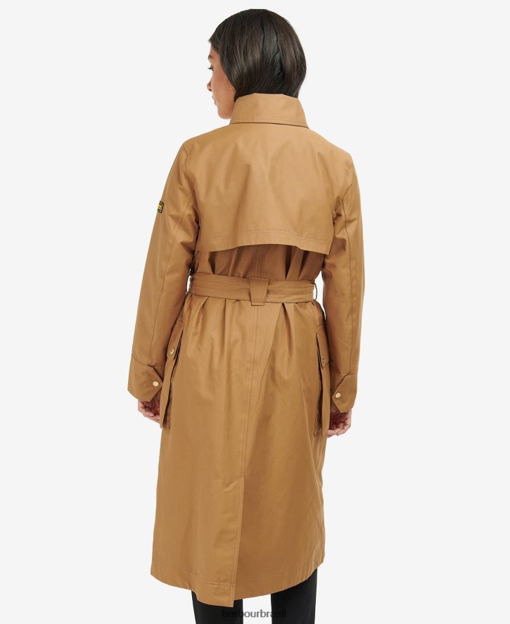 roupas Barbour trench coat impermeável powerbuilt cheque preto/northumberland mulheres NH44421540