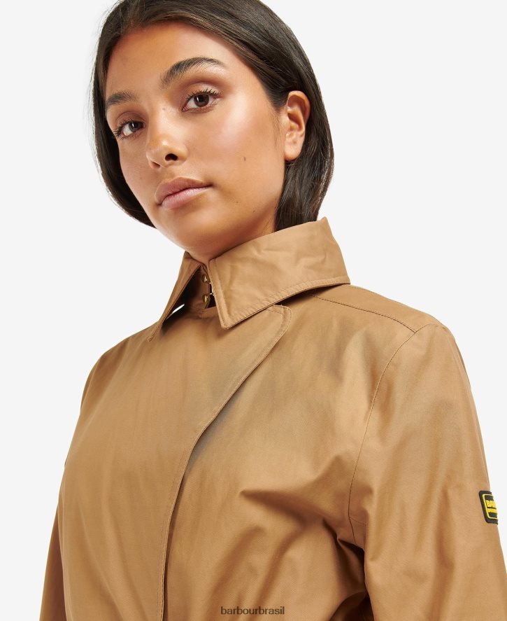 roupas Barbour trench coat impermeável powerbuilt cheque preto/northumberland mulheres NH44421540