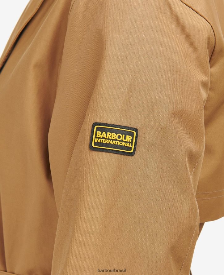 roupas Barbour trench coat impermeável powerbuilt cheque preto/northumberland mulheres NH44421540