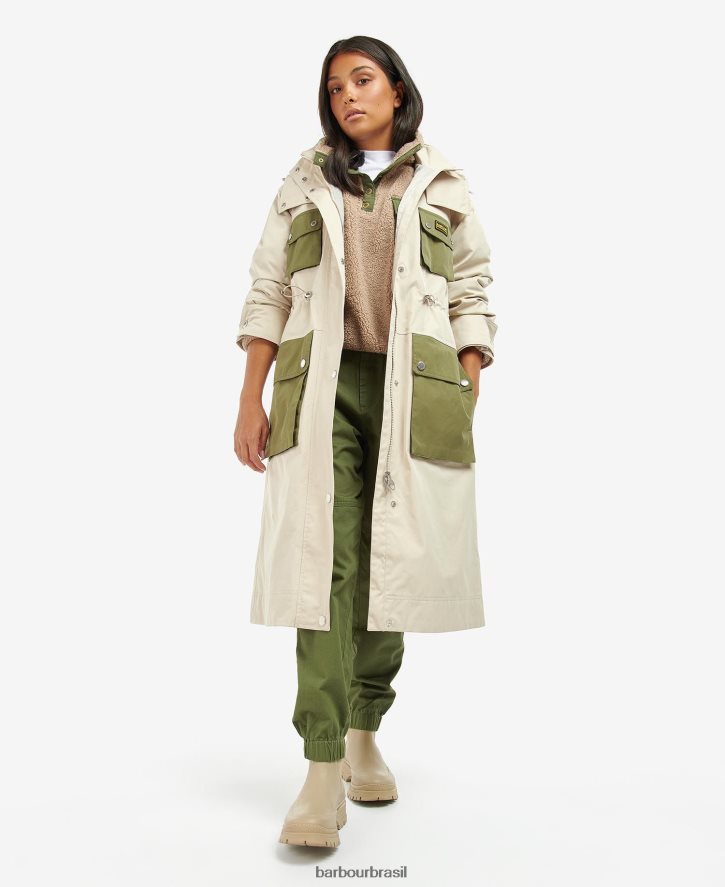 roupas Barbour trench coat impermeável thruxton meia-noite verde mulheres NH44421535