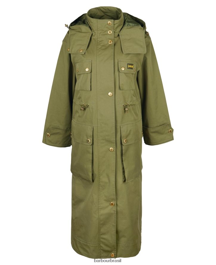 roupas Barbour trench coat impermeável thruxton meia-noite verde mulheres NH44421536