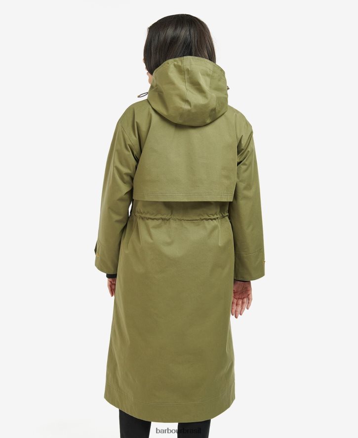 roupas Barbour trench coat impermeável thruxton meia-noite verde mulheres NH44421536