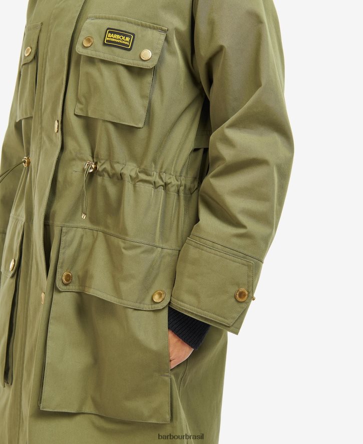 roupas Barbour trench coat impermeável thruxton meia-noite verde mulheres NH44421536